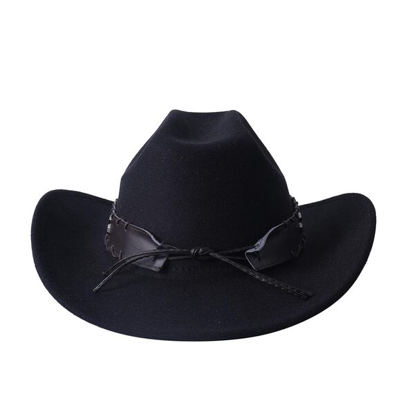 2859 Men Women Wide Brim Western Cowboy Cowgirl Hats With Buckle Belt (us